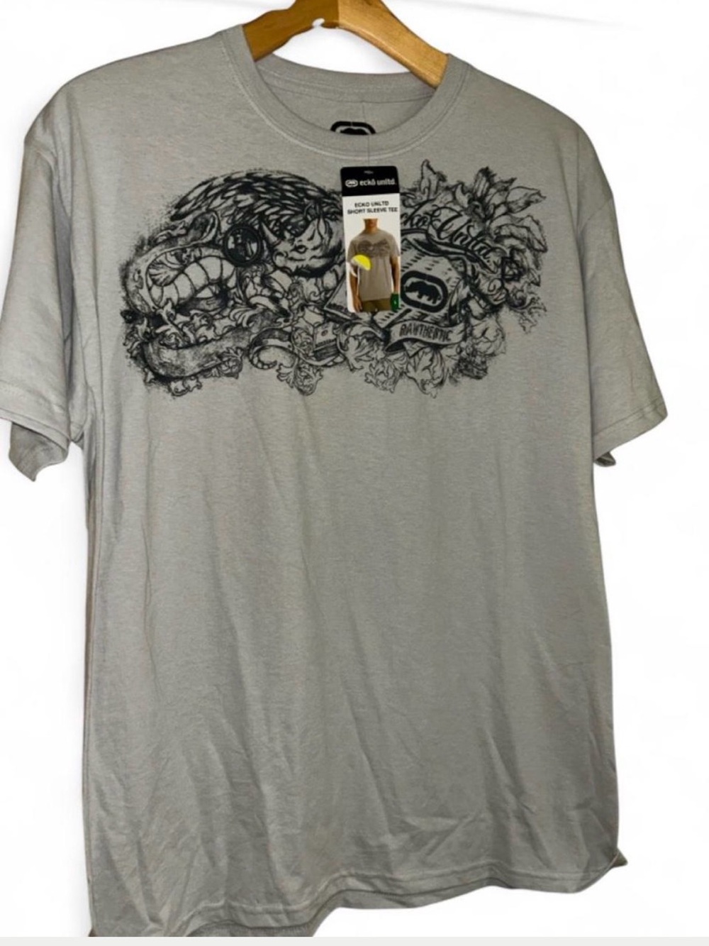 Ecko Unlimited Light Gray Graphic Short-Sleeve Tee
